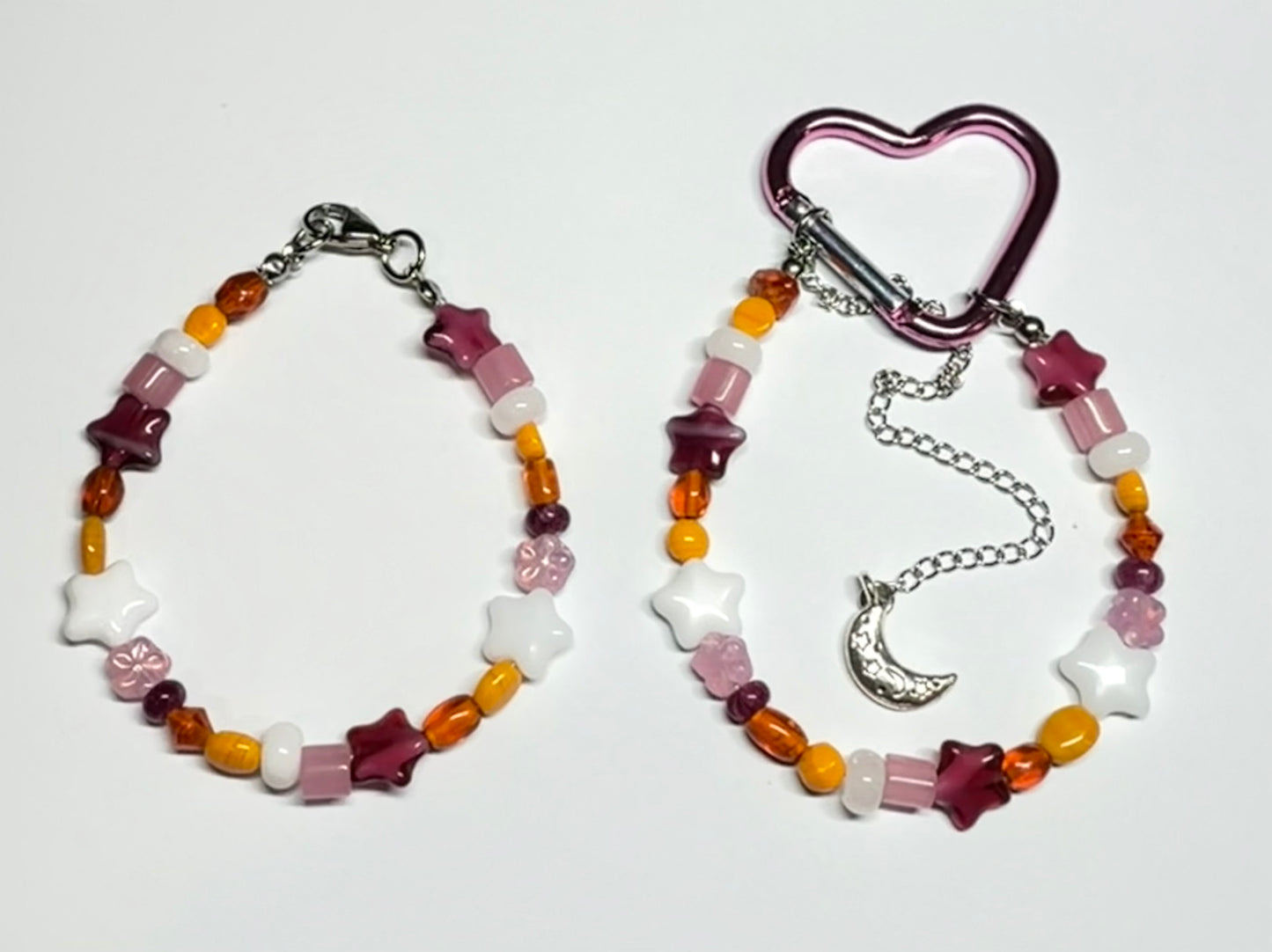 lesbian flag - 3 in 1 necklace/carabiner/bracelet