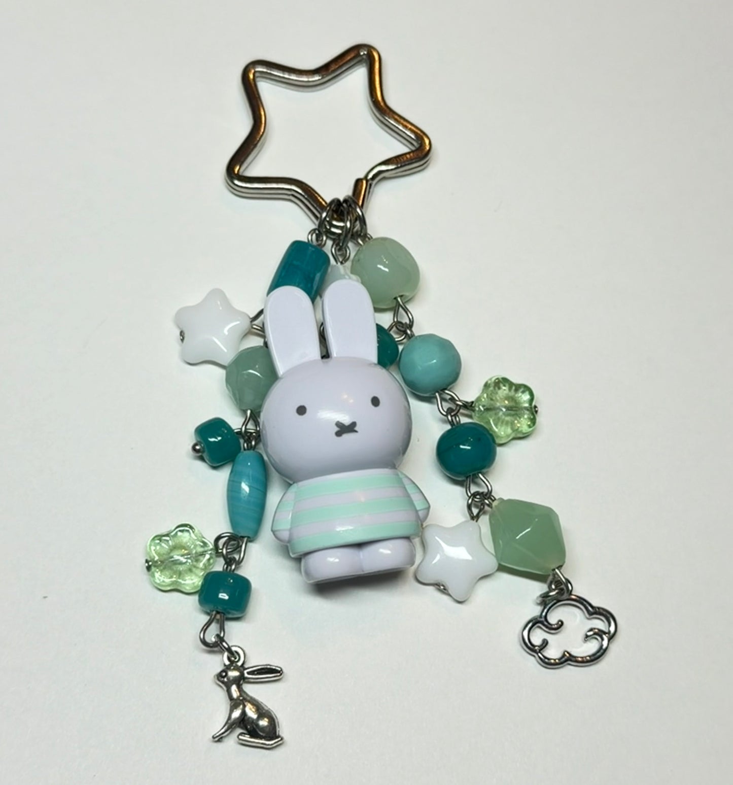 turquoise bunny - keychain