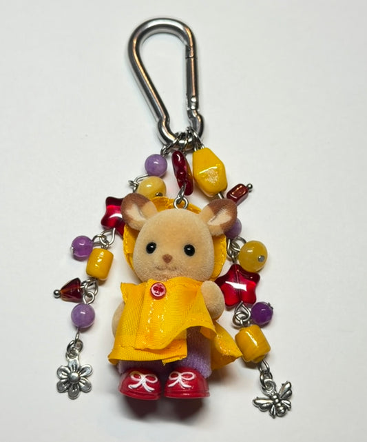 raincoat baby deer - carabiner