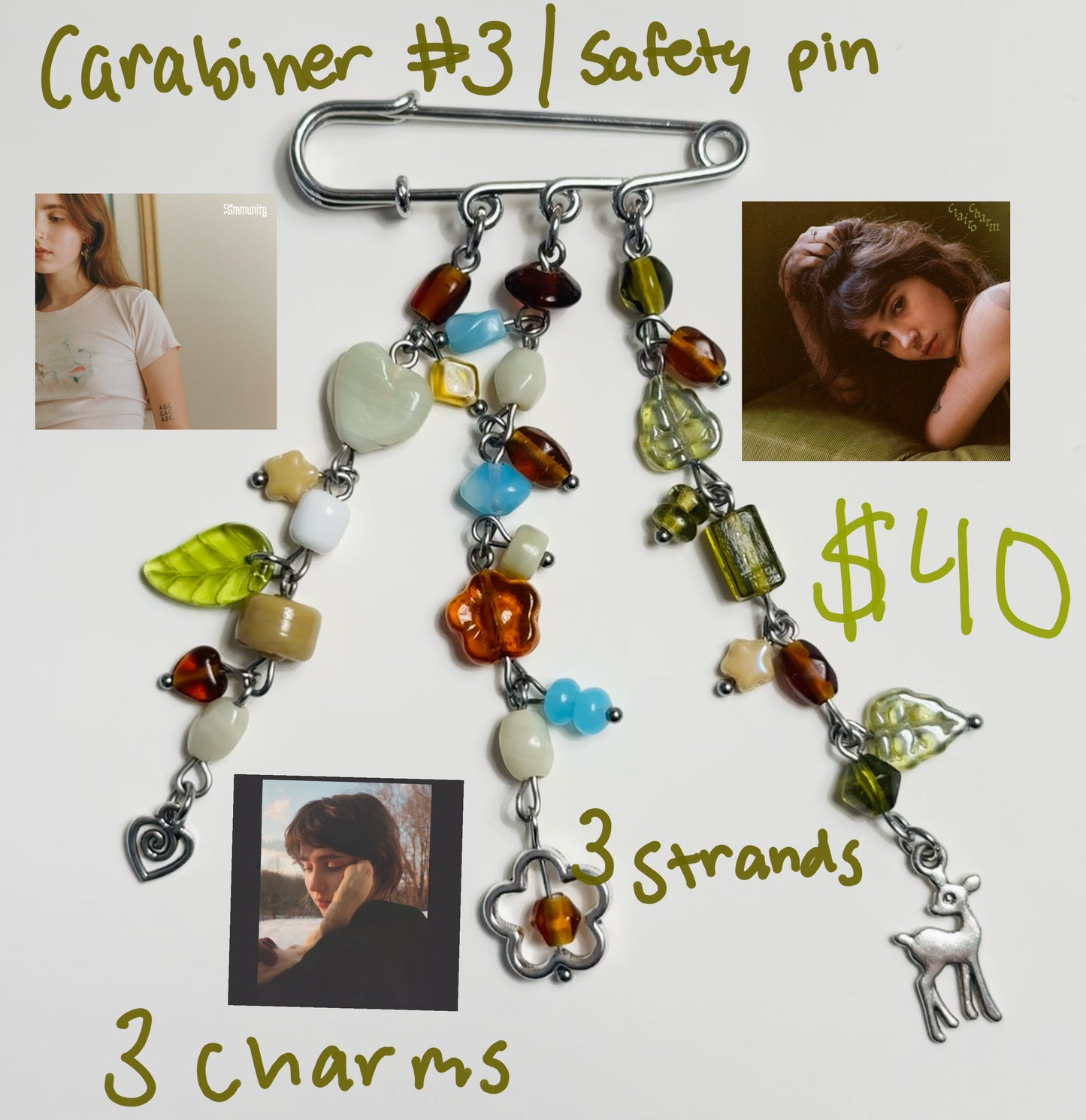 custom carabiner/safety pinREAD DESCRIPTION BEFORE BUYING