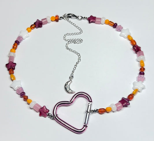 lesbian flag - 3 in 1 necklace/carabiner/bracelet