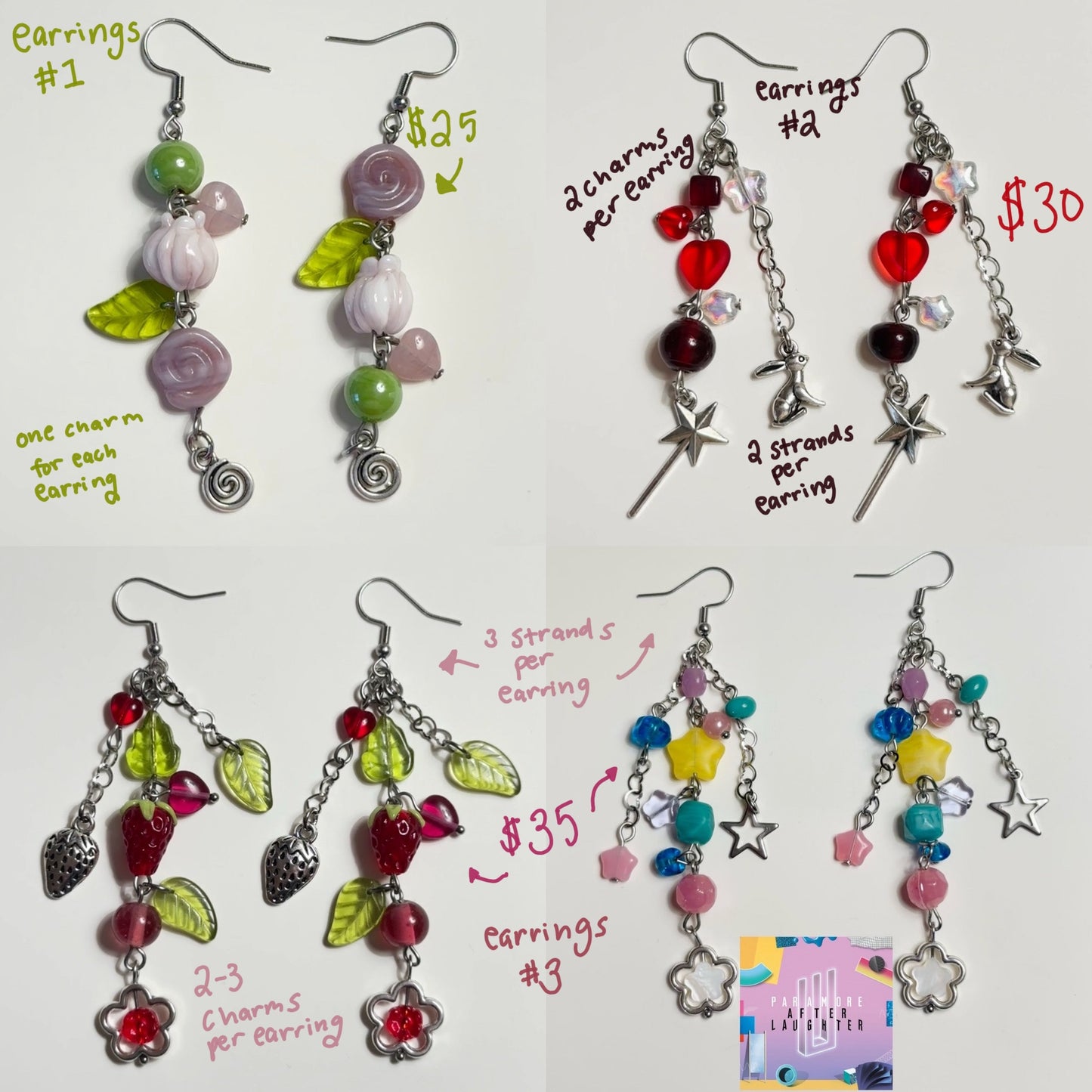 custom earrings! READ DESCRIPTION BEFORE BUYING