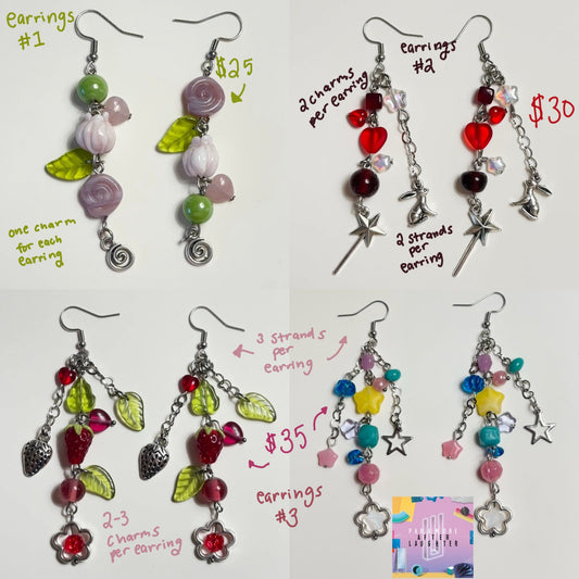 custom earrings! READ DESCRIPTION BEFORE BUYING